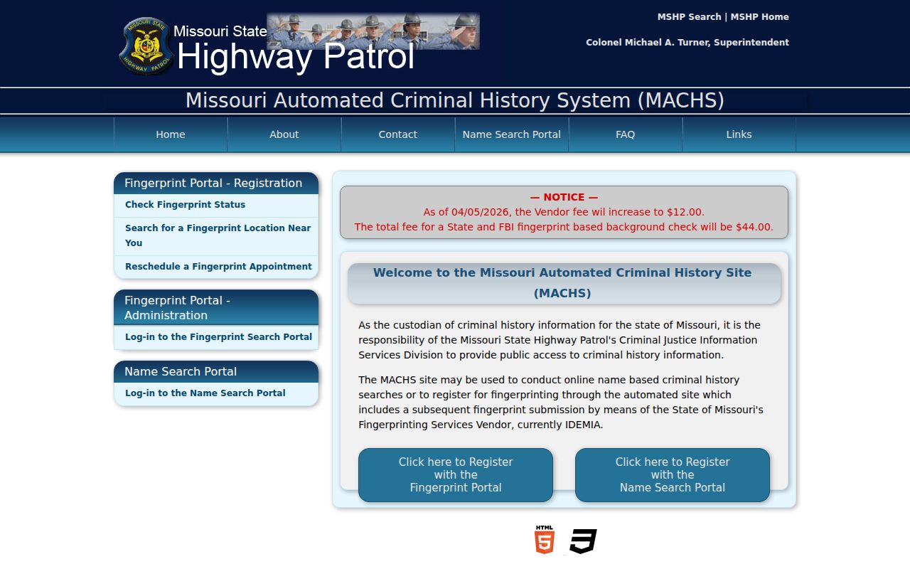 Cape Girardeau County criminal history MACHS gateway