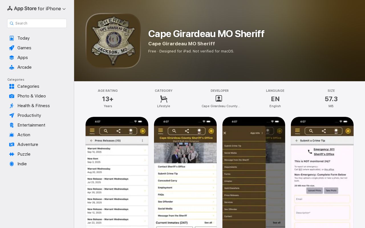 Gordonville criminal records access with the sheriff iOS app