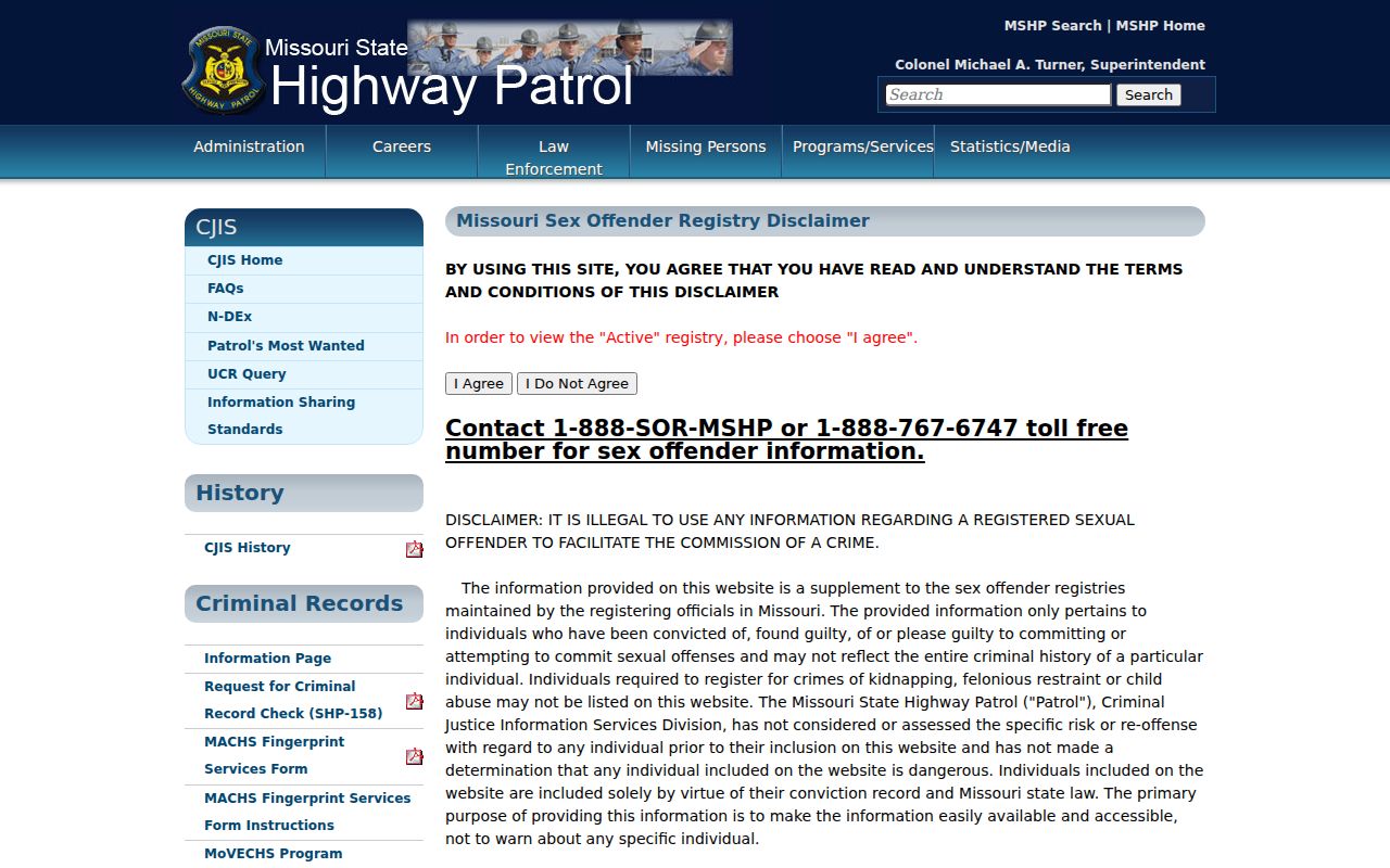 Cape Girardeau County registry disclaimer and search guidance